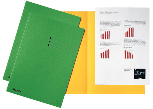 Esselte dossiermap groen, karton van 180 g/m², pak van 100 stuks 4 stuks, OfficeTown