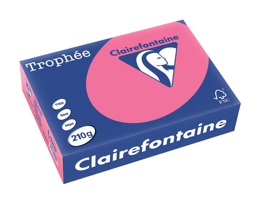 Clairefontaine Trophée Intens, gekleurd papier, A4, 210 g, 250 vel, fuchsia 4 stuks, OfficeTown
