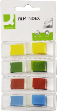 Q-CONNECT index mini, ft 12,5 x 45 mm, 4 x 35 tabs, geassorteerde kleuren