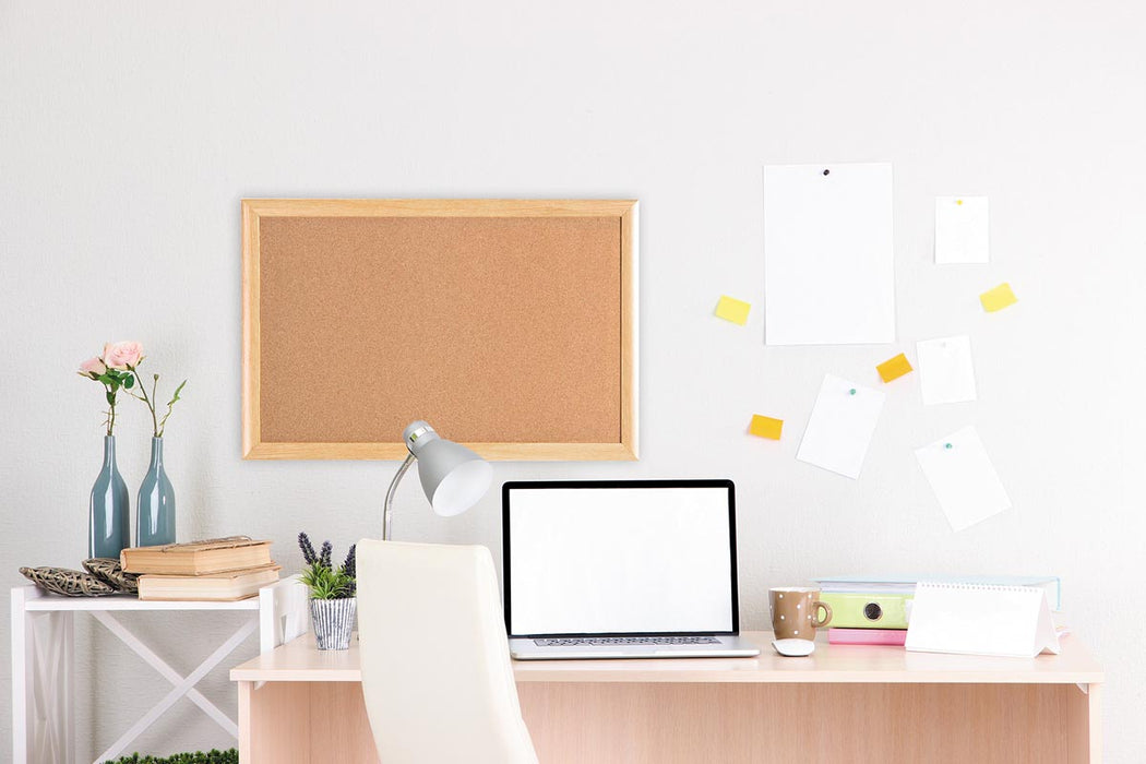 Bi - Office Earth Prime kurkbord met eiken omlijsting, 90 x 60 cm - OfficeTown