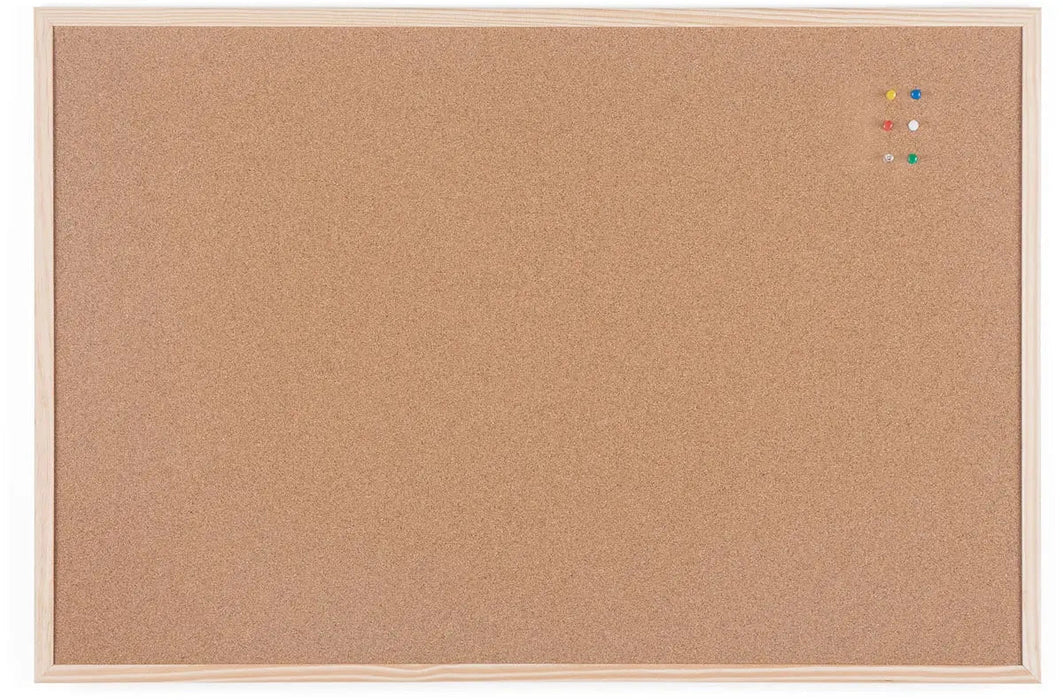 Bi - Office kurkbord met houten omlijsting, afmetingen 60 x 90 cm - OfficeTown