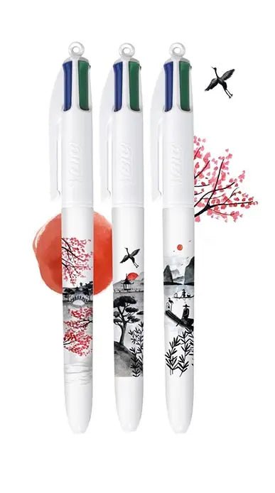 Bic 4 Kleuren Decor Limited Edition, balpen, medium, 4 klassieke inktkleuren 12 stuks - OfficeTown