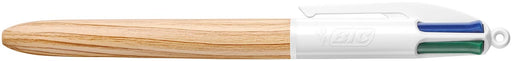Bic 4 Kleuren Houten Stijl balpen, medium 12 stuks - OfficeTown