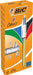 Bic 4 Kleuren Shine, balpen, 0,32mm, 4 klassieke inktkleuren, gouden behuizing 12 stuks - OfficeTown