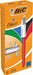Bic 4 Kleuren Shine, balpen, 0,32mm, 4 klassieke inktkleuren, metallic rood lichaam 12 stuks - OfficeTown