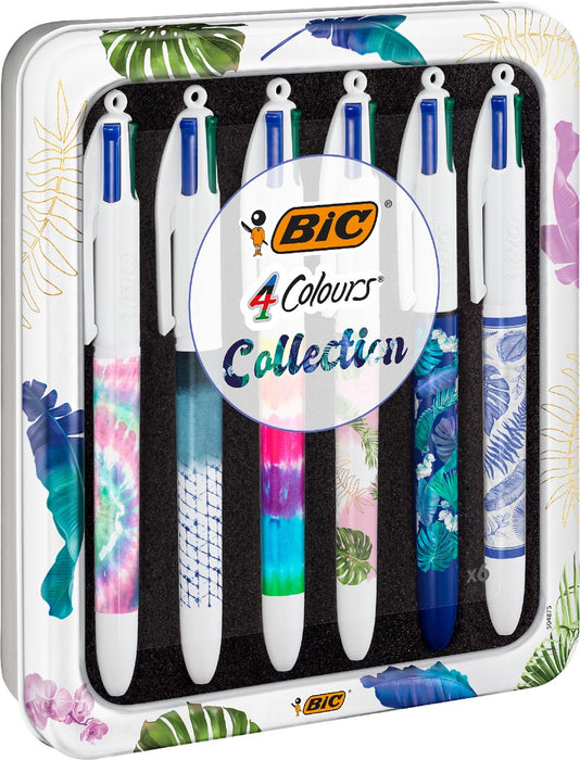 Bic 4 Kleuren Tie&Dye balpen, medium, verpakking van 6 stuks - OfficeTown