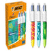 Bic 4 Kleuren Velours, balpen, 0,32 mm, 4 klassieke inktkleuren, set van 12 stuks - OfficeTown