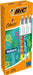 Bic 4 Kleuren Velours, balpen, 0,32 mm, 4 klassieke inktkleuren, set van 12 stuks - OfficeTown