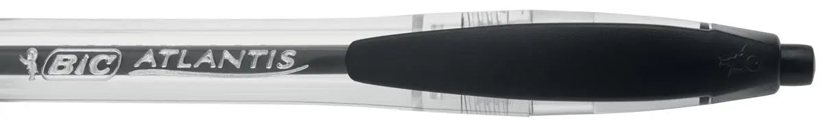 Bic Atlantis Classic balpen zwart met rubberen grip - OfficeTown
