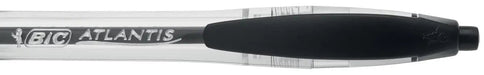 Bic Atlantis Classic balpen zwart met rubberen grip - OfficeTown