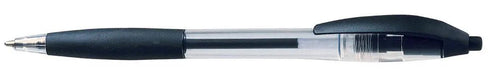 Bic Atlantis Classic balpen zwart met rubberen grip - OfficeTown