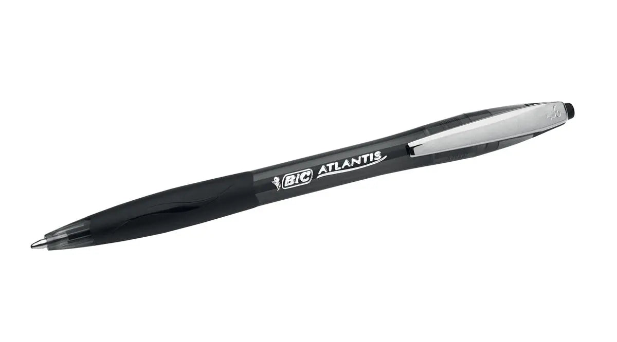 Bic Atlantis Soft balpen 1 mm, zwart 12 stuks - OfficeTown