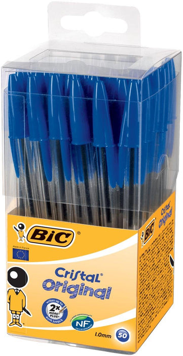 Bic balpen Cristal, doos met 50 stuks, blauw - OfficeTown