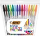 Bic balpen Cristal Multicolour, etui van 15 stuks in diverse kleuren - OfficeTown
