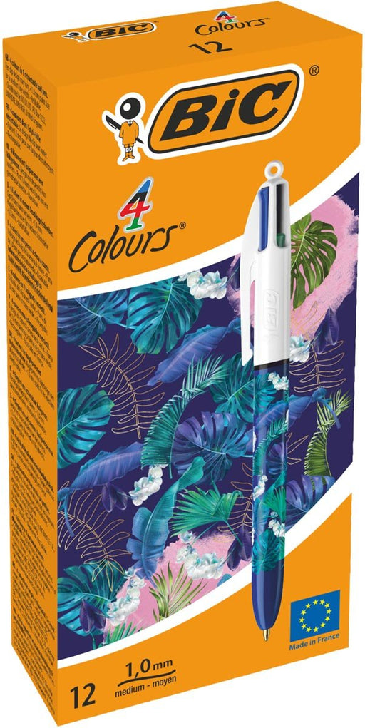 Bic Colours Tie - Dye 4 - kleurenbalpen, medium, klassieke inktkleuren, doos van 12 stuks - OfficeTown