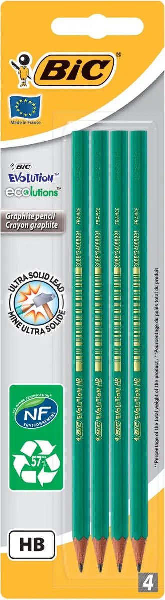 Bic Evolution 650 HB potlood, set van 4 stuks - OfficeTown