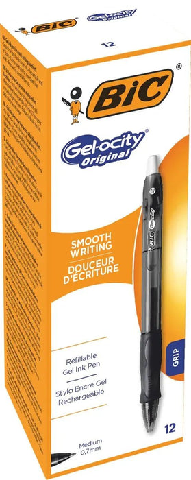 Bic Gel - Ocity 12 - pack gelrollers, zwart - OfficeTown