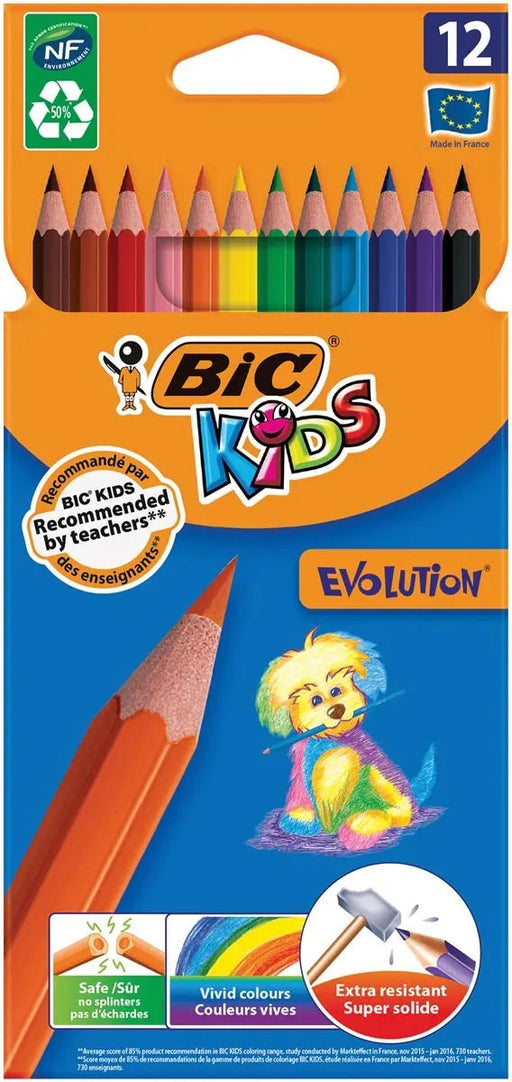 Bic Kids kleurpotlood Ecolutions Evolution, set van 12 stuks met kunstharspotloden - OfficeTown