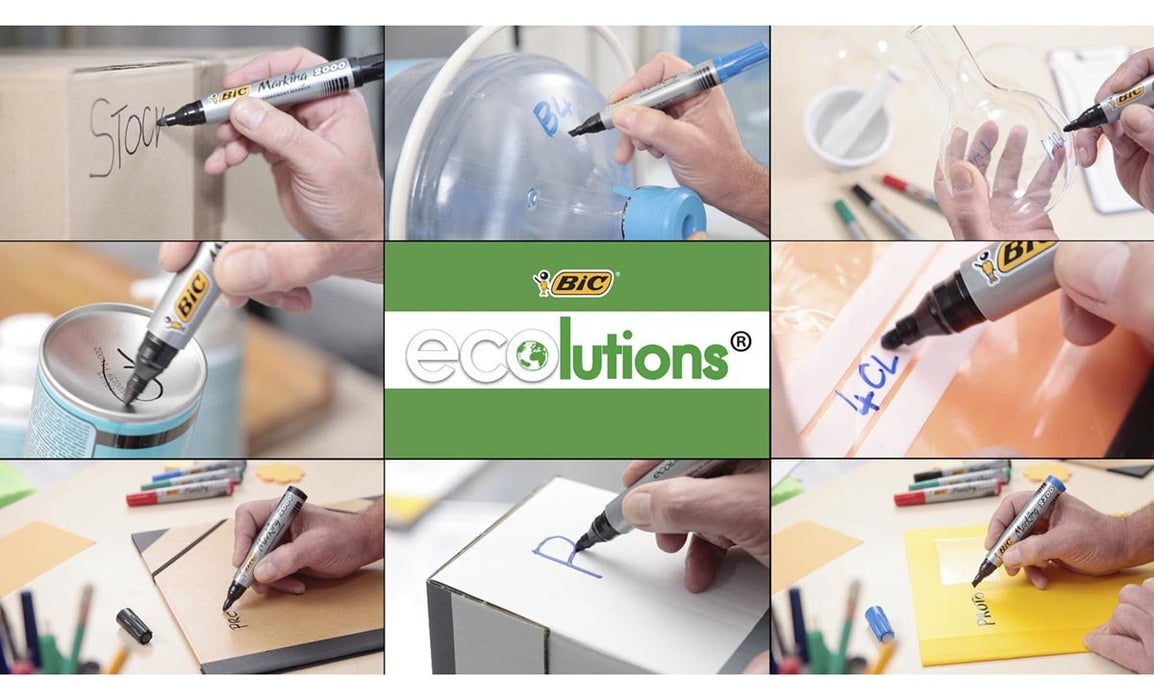 Bic permanente marker 2000 - 2300 blauw, 1,7 mm schrijfbreedte, ronde punt, 12 stuks - OfficeTown