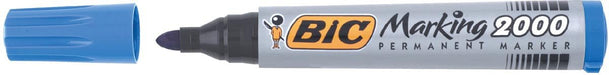 Bic permanente marker 2000 - 2300 blauw, 1,7 mm schrijfbreedte, ronde punt, 12 stuks - OfficeTown