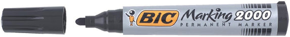 Bic permanente marker 2000 - 2300 zwart, schrijfdikte 1,7 mm, ronde punt 12 stuks - OfficeTown