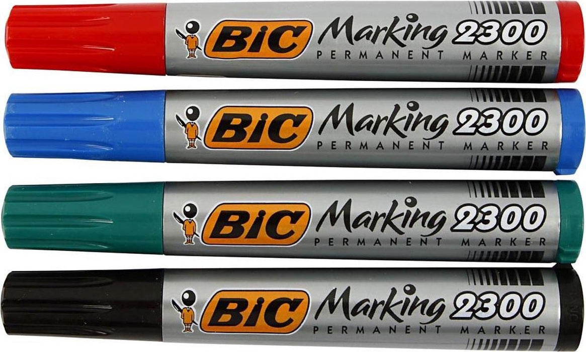 Bic permanente marker Marking 2300 ECOlutions, pak van 4 stuks, gemengd - OfficeTown