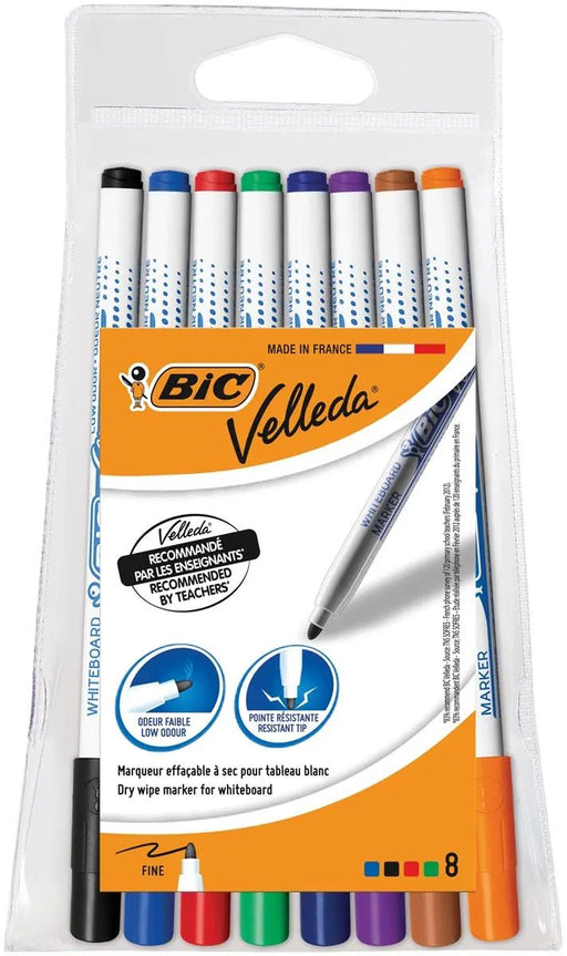 Bic whiteboardmarker 1721 etui van 8 stuks met 12 stiften - OfficeTown