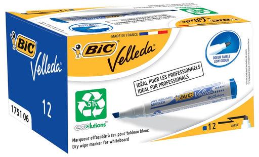 Bic whiteboardmarker 1751 blauw 12 stuks - OfficeTown