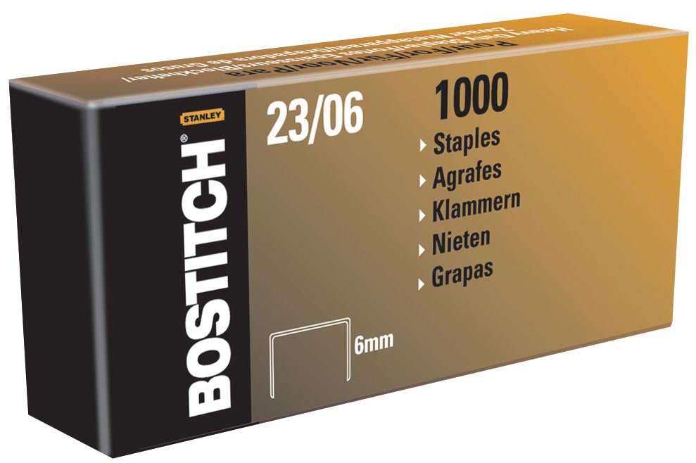 Bostitch nietjes 23 - 6 - 1M, 6 mm, verzinkt, voor PHD60, B310HDS, HD - 23L17 - OfficeTown