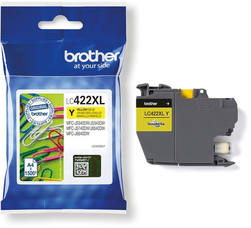 Brother inktcartridge, 1.500 pagina's, OEM LC - 422XLY, geel - OfficeTown
