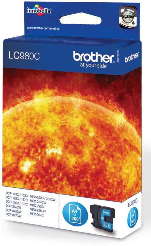 Brother inktcartridge, 260 pagina's, OEM LC - 980C, cyaan - OfficeTown