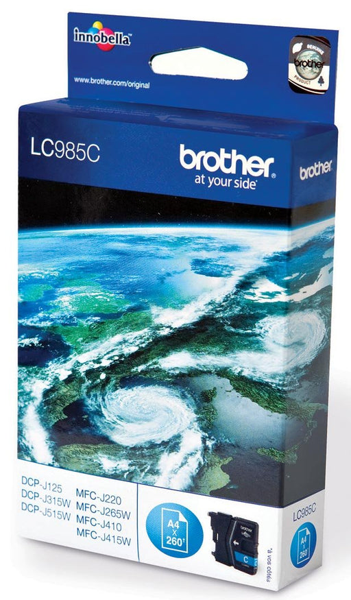 Brother inktcartridge, 260 pagina's, OEM LC - 985C, cyaan - Geschikt voor verschillende Brother printers - OfficeTown