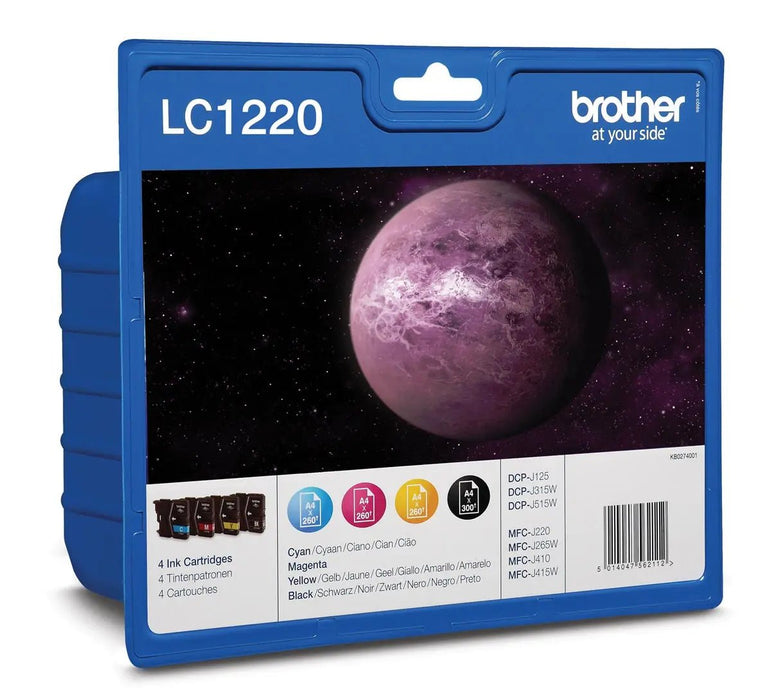 Brother inktcartridge, 300 pagina's, OEM LC - 1220VALBP, 4 kleuren met Printmogelijkheid voor MFC - J 825 DW, MFC - J 430 W, MFC - J 625 DW, DCP - J 725 DW, DCP - J 925 DW, MFC - J 835 DW, DCP - J 525 W - OfficeTown