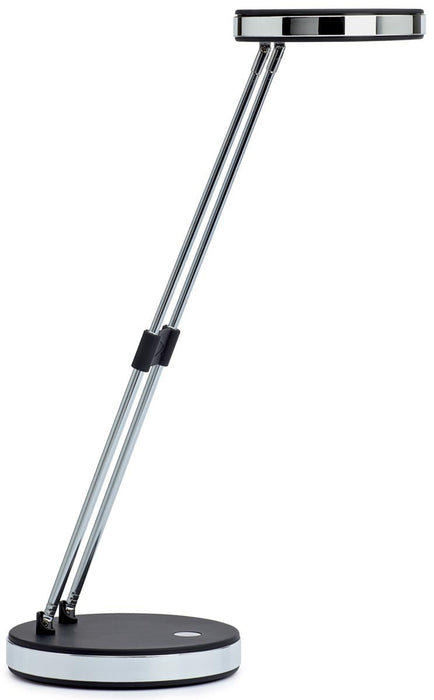 Bureaulamp met LED Puck op voet, in hoogte verstelbaar, daglicht wit licht, zwart - OfficeTown