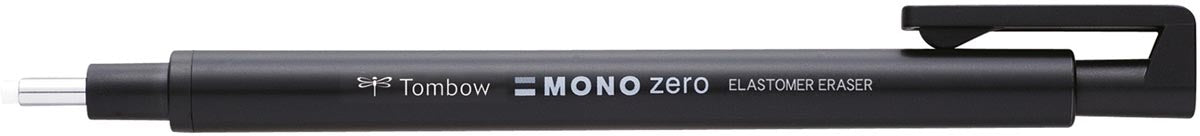 Tombow precisie gumstift MONO zero, navulbaar, zwart met ronde punt