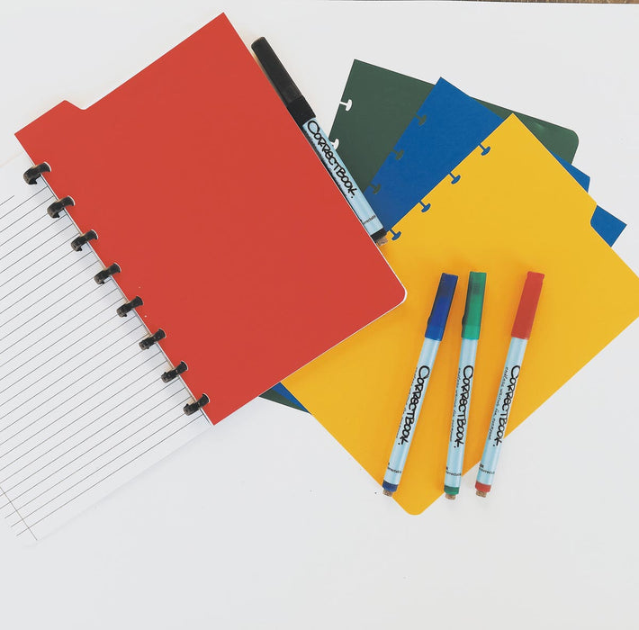 Tabbladen voor Correctbook A5, 4 tabs in diverse kleuren