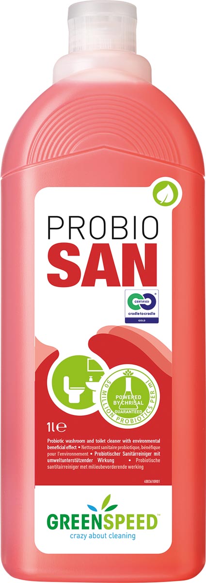 Greenspeed Probio San sanitairreiniger, fles van 1 l 12 stuks, OfficeTown