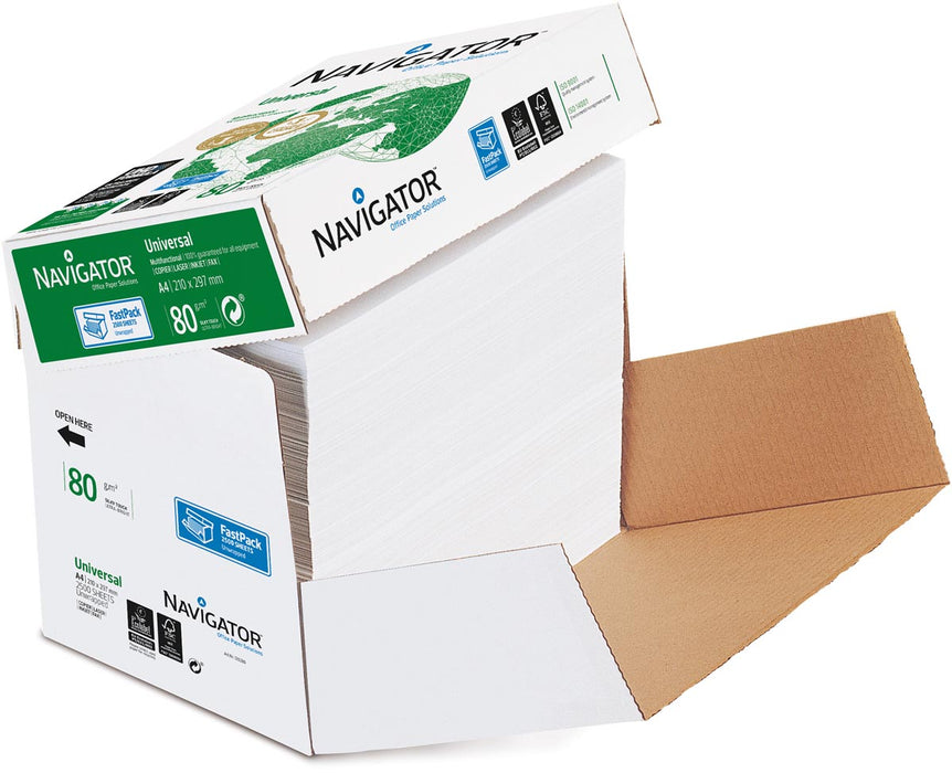 Navigator Universeel afdrukpapier ft A4, 80 g, doos van 2500 vellen
