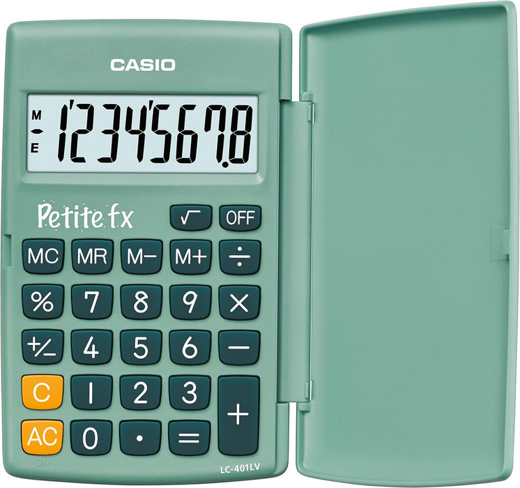 Casio Rekenmachine Petite FX, groen met grote cijfers