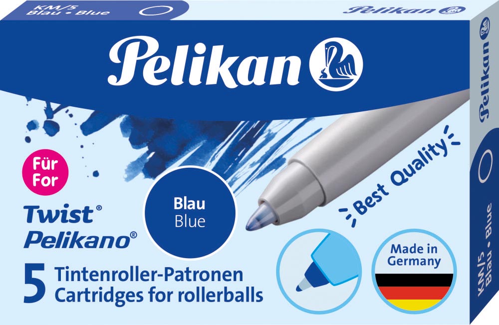 Pelikan navulling voor Pelikano/Twist, blauw, pakket van 5 stuks
