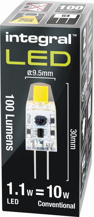 Geïntegreerde LED-spot G4-fitting, niet-dimbaar, 2.700 K, 1,1 W, 100 lumen