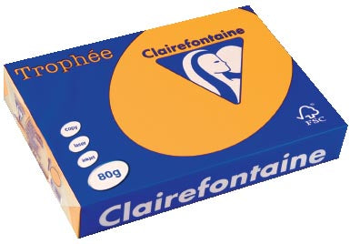 Clairefontaine Trophée Pastel, gekleurd papier, A4, 80 g, 500 vel, goudgeel 5 stuks, OfficeTown