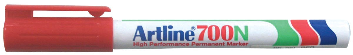 Permanente marker Artline 700N rood met ronde punt