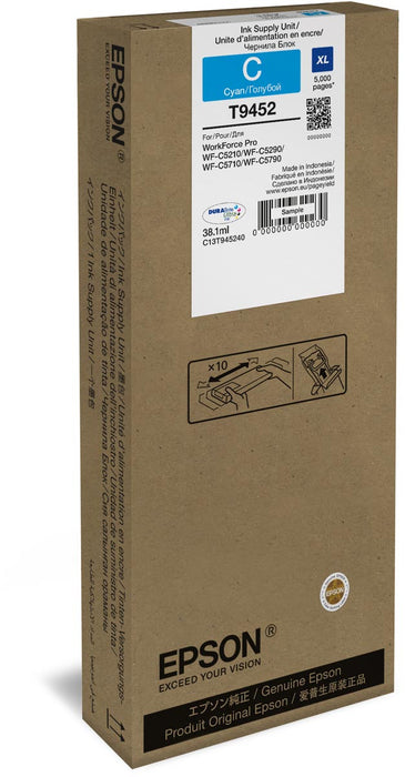Epson inktcartridge WF-C5xxx serie XL, 5.000 pagina's, OEM C13T945240, cyaan