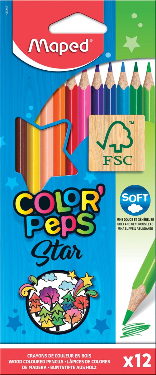 Maped kleurpotlood Color'Peps, 12 potloden 12 stuks, OfficeTown