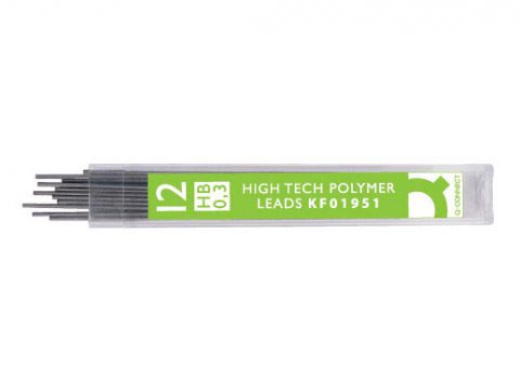 Q-CONNECT potloodstiften 0,3 mm HB etui van 12 stuks 12 stuks, OfficeTown