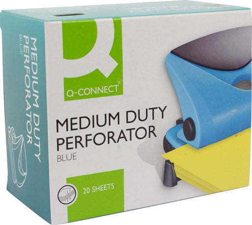 Q-CONNECT perforator Medium Duty, 20 blad, blauw 48 stuks, OfficeTown