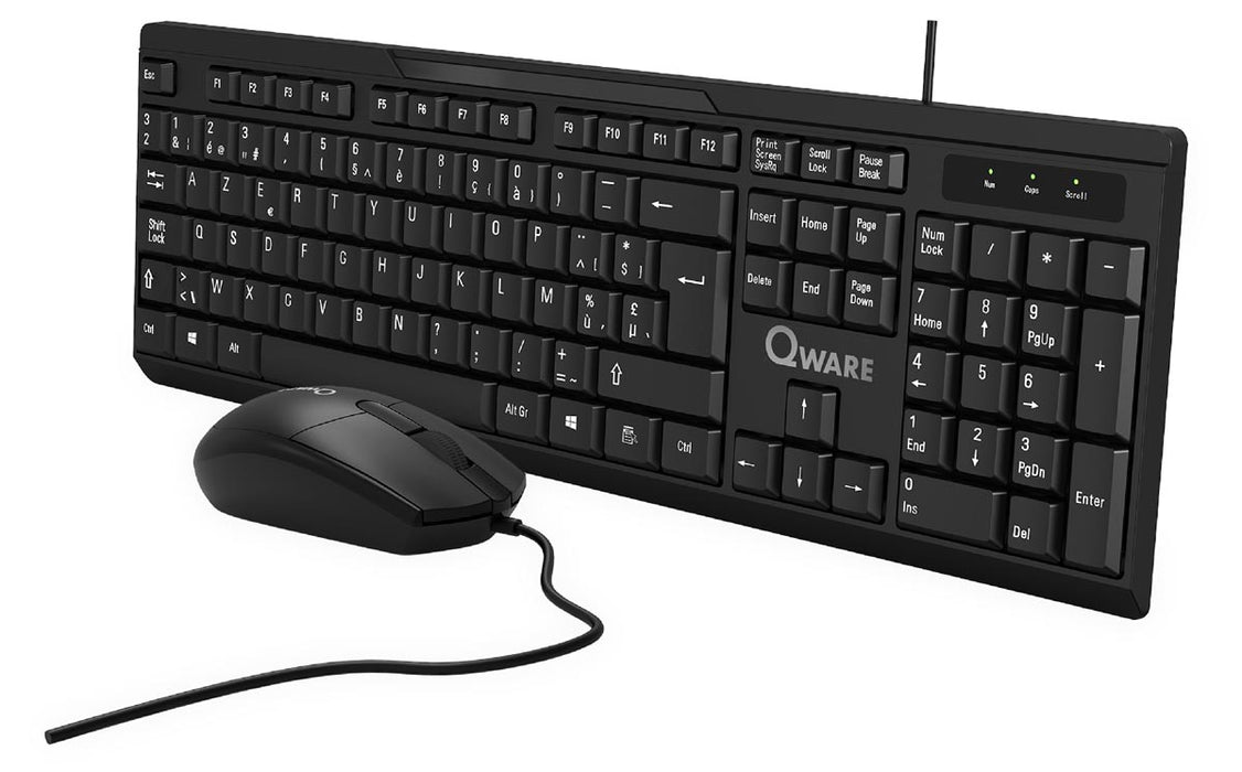 Qware Hamilton toetsenbord, qwerty met muis voor beide handen