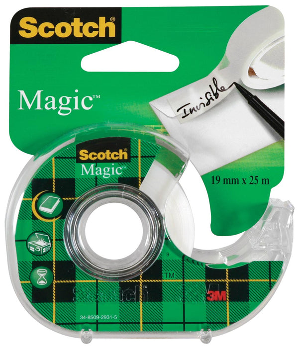 Scotch Magic Tape ft 19 mm x 25 m, blister met dispenser en 1 rolletje