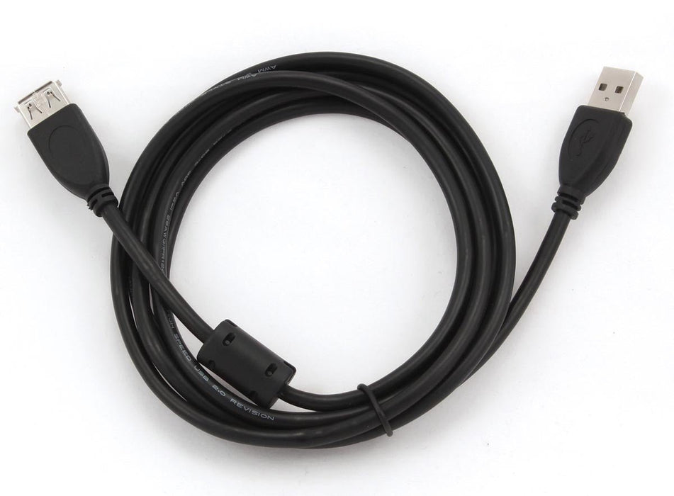 Cablexpert Premium USB Verlengkabel, 1,8 m - Zwart met Vergulde Contacten - OfficeTown